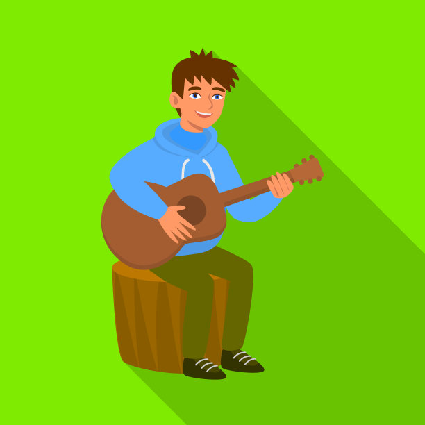 设计人员和吉他标识收藏图片下载