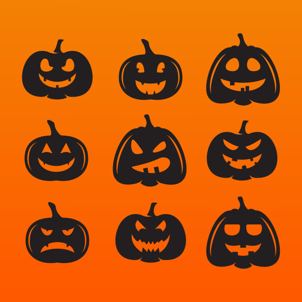 万圣节的南瓜里装着不同的南瓜图片下载