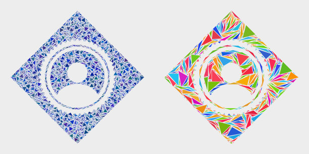 菱形用户印章印章马赛克图标图片下载