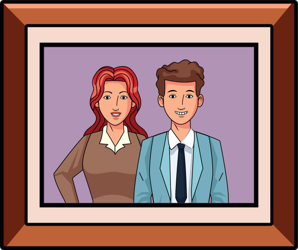 商业夫妻头像头像在圆图片下载