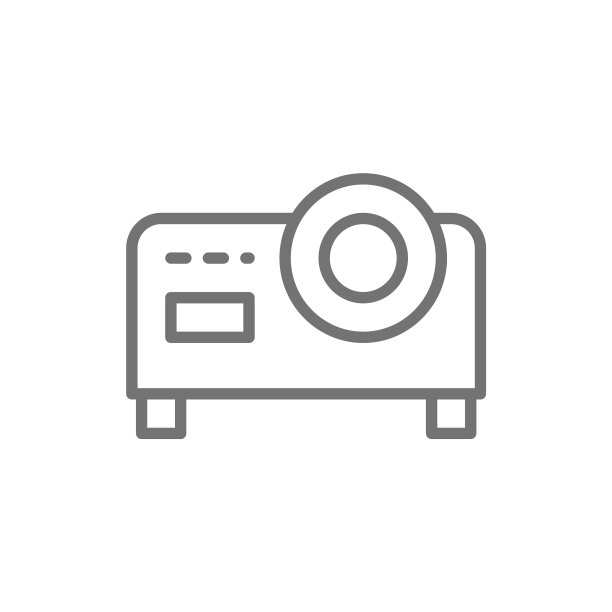 视频投影仪线图标隔离在白色图片下载