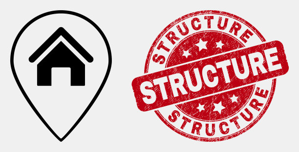 勾勒房子、地图、标记、图标和遇险图片下载