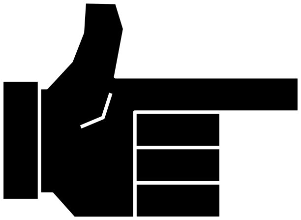 黑色是一个可爱的方形手势图片下载