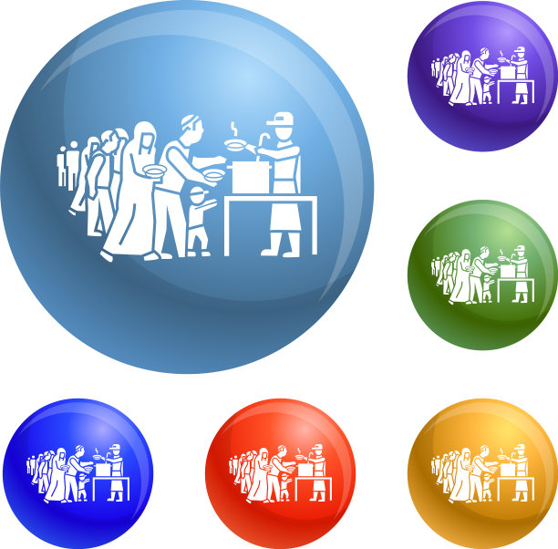 难民采取食物图标集图片下载