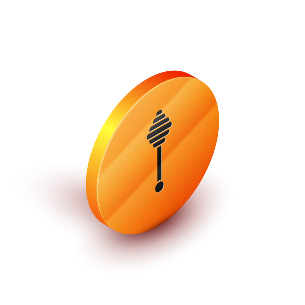 等距蜂蜜勺棒图标孤立上图片下载