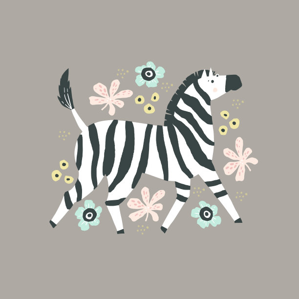 斑马平手绘海报图片下载