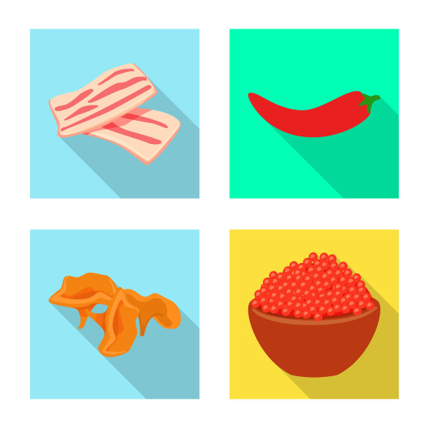 孤立物体的味道和产品标志的集合图片下载