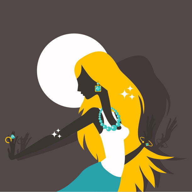 漂亮的年轻女人戴着闪闪发光的珠宝图片下载