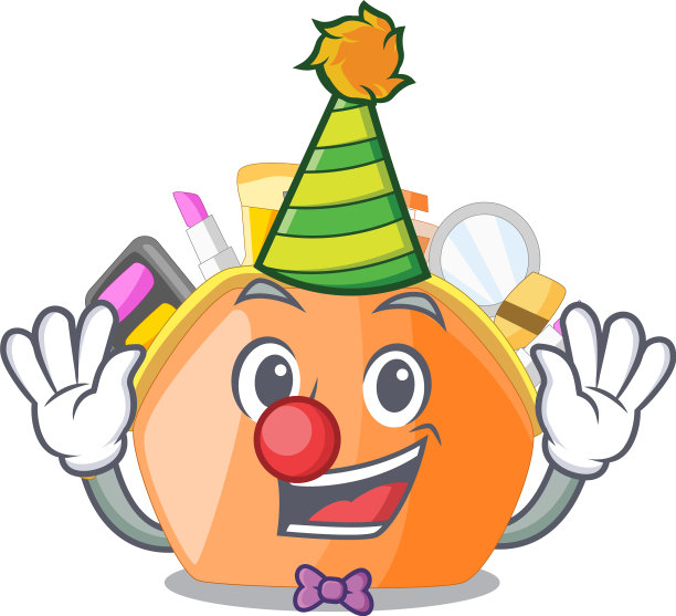 小丑化妆包上面的卡通桌子图片下载