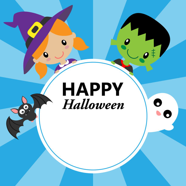 孩子们装扮成女巫和怪物图片下载