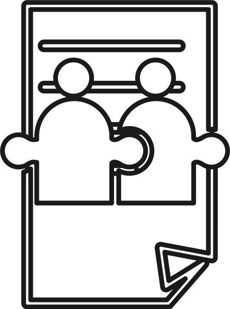 纸片人拼图承诺团队合作图片下载