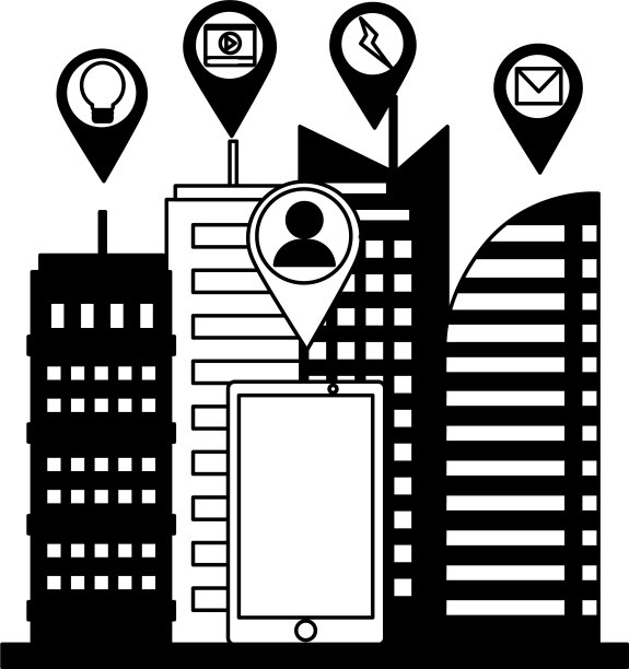 智能手机智慧城市连接图片下载