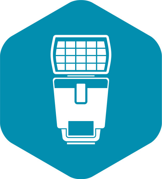 闪光灯为相机图标简单的风格图片下载