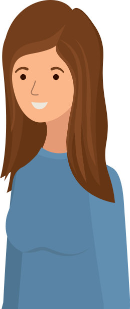 白色背景的年轻女子化身图片下载