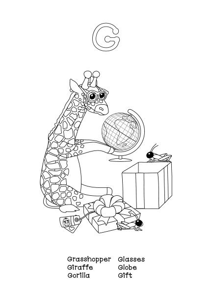 概述英语字母表有趣的动物图片下载