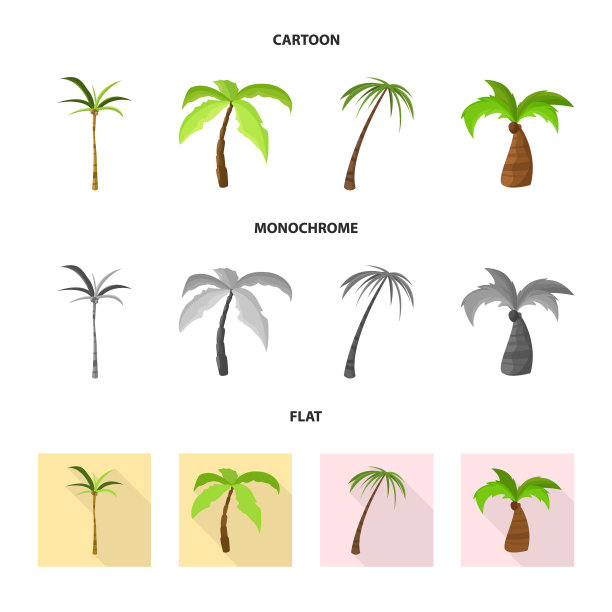 孤立对象自然和植物符号集图片下载