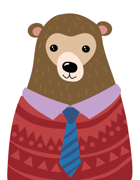 灰熊的卡通肖像图片下载