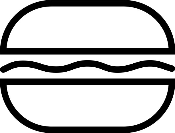 黑色轮廓符号一个汉堡孤立上图片下载