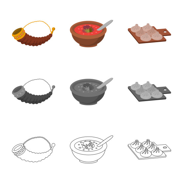 设计文化观光标志套装图片下载