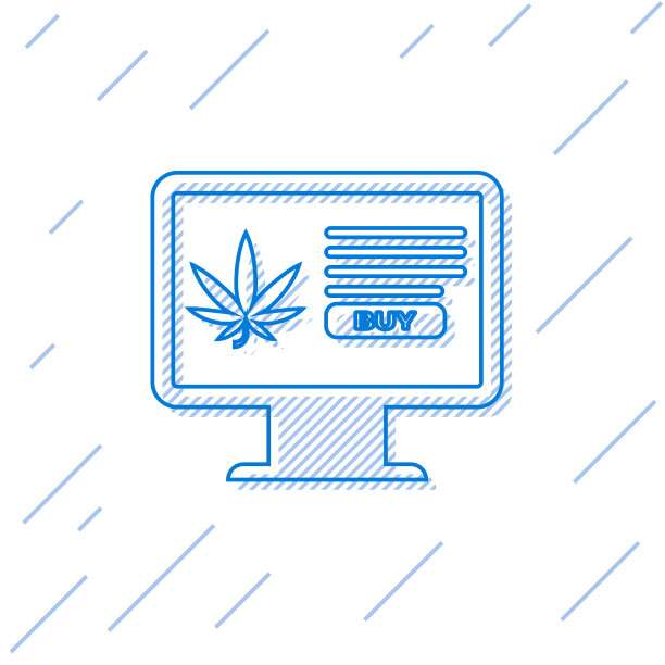 蓝线电脑显示器和医用大麻图片下载