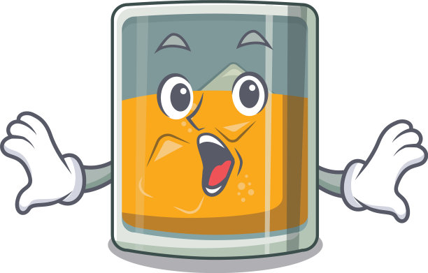 惊奇的玻璃卡通威士忌上面的桌子图片下载