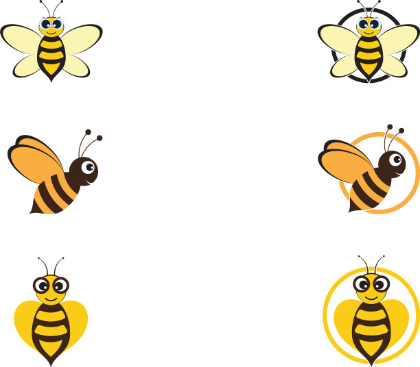 蜜蜂标志模板图标图片下载