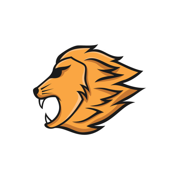 狮子吉祥物的头标志型标志孤立的动物图片下载