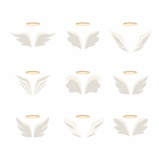 翅膀图标设置鸟类和天使图片下载