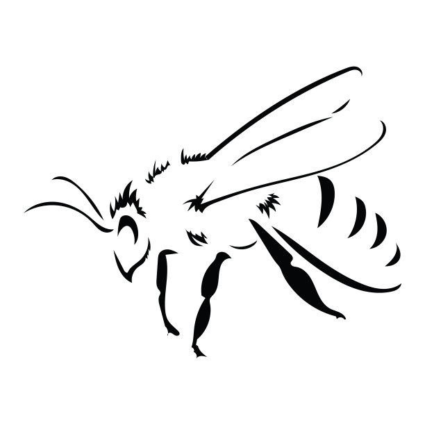 标志蜜蜂黑白蜜蜂图标图片下载