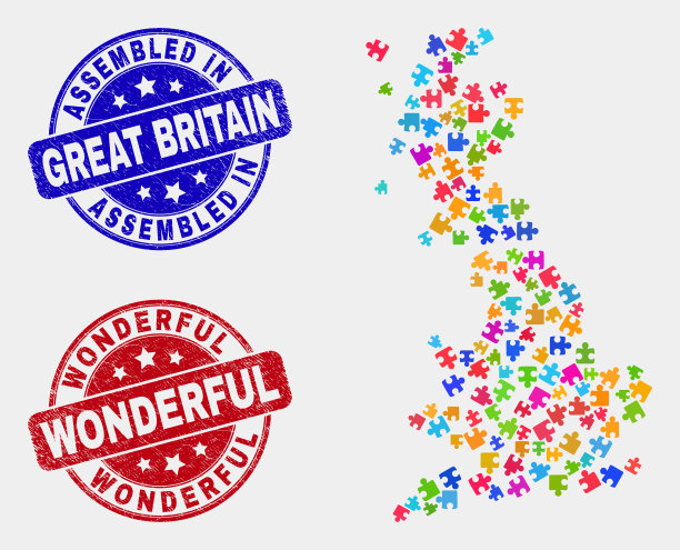 模块英国地图和遇险组装图片下载