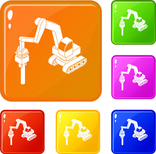 中型钻机卡车图标设置颜色图片下载