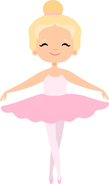 可爱的小芭蕾舞演员跳着金发女孩的芭蕾舞图片下载