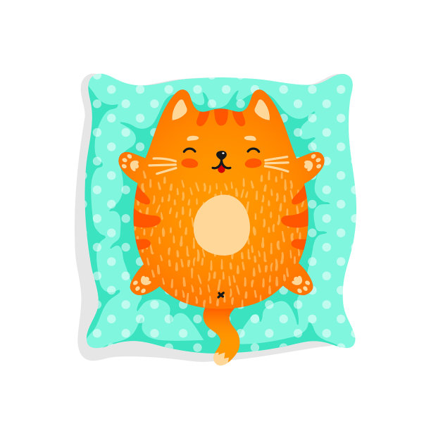 枕头上的红猫图片下载