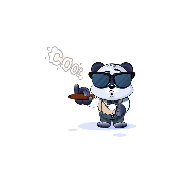 穿着西装抽着雪茄的熊猫图片下载