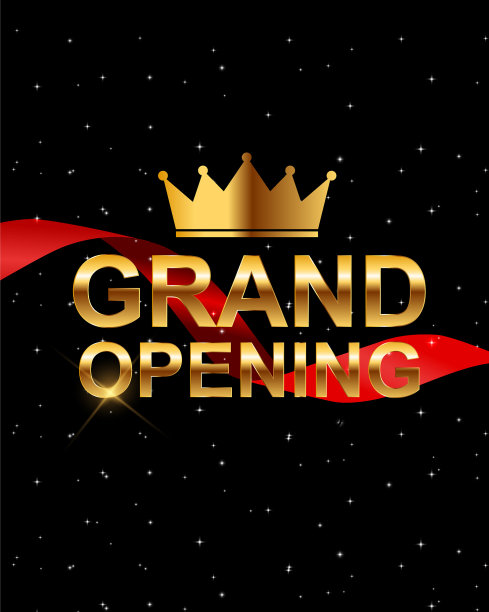 盛大的开幕卡与缎带背景图片下载