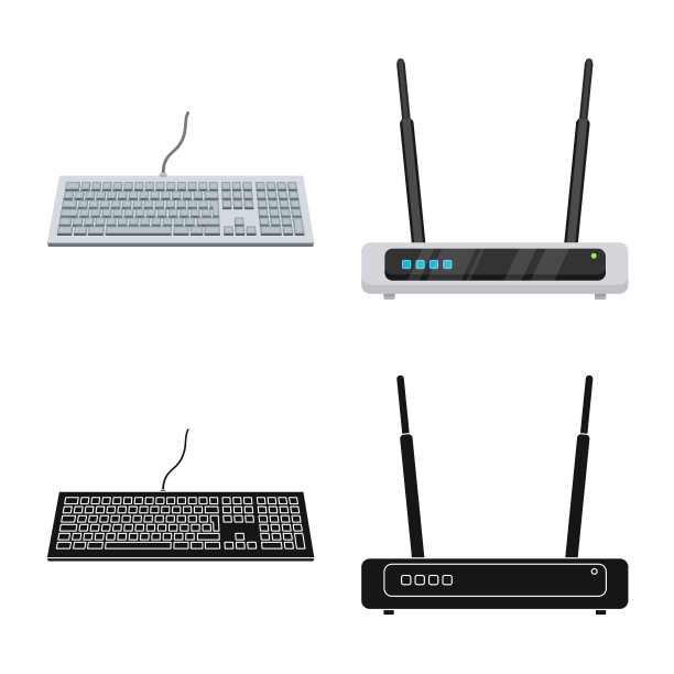 孤立的对象笔记本电脑和设备图标图片下载