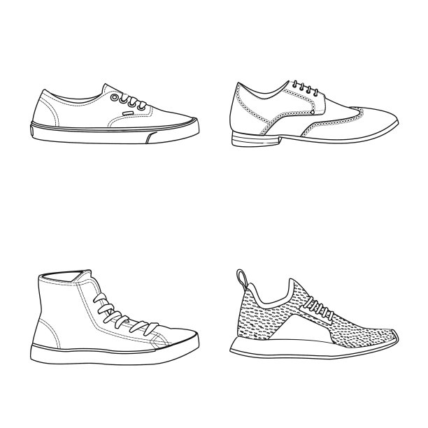 隔离对象鞋和鞋类标志集图片下载