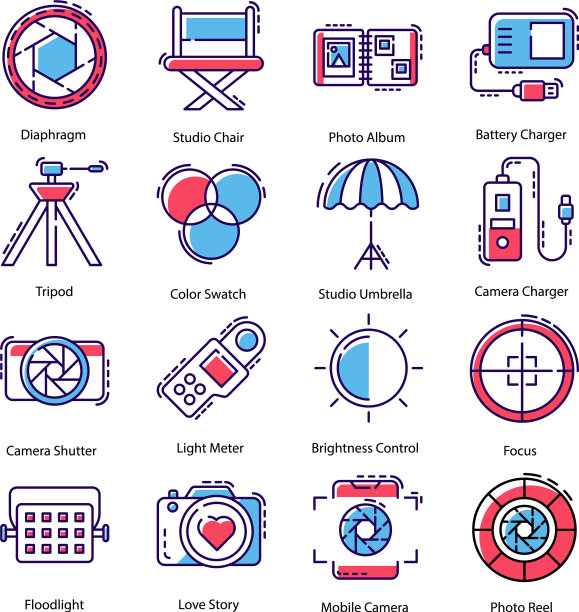 摄影器材图标包图片下载