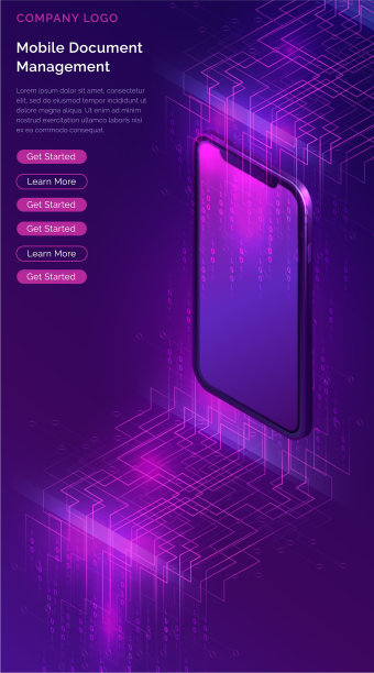 智能手机与大数据流等距旗帜图片下载