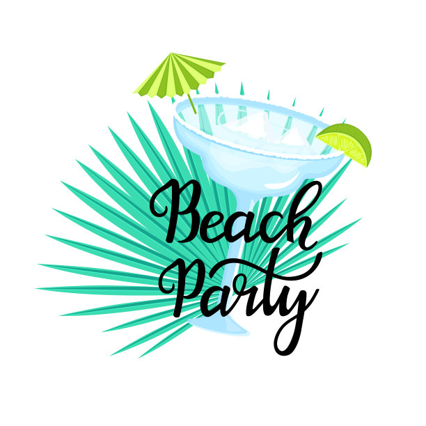 海滩派对手绘字母玛格丽特图片下载