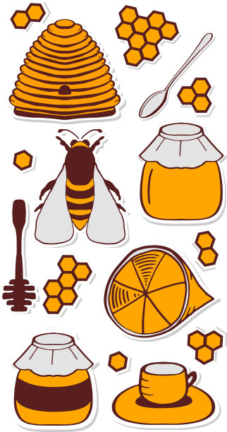 一组蜂巢蜂巢蜜蜂图片下载