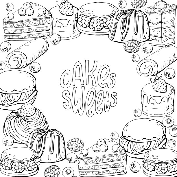 用单色模板手绘甜蜜图片下载