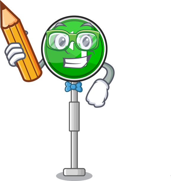 学生左转卡通在吉祥物路边图片下载