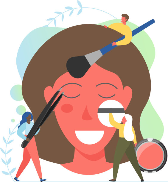 Visagiste服务平面风格设计图片下载