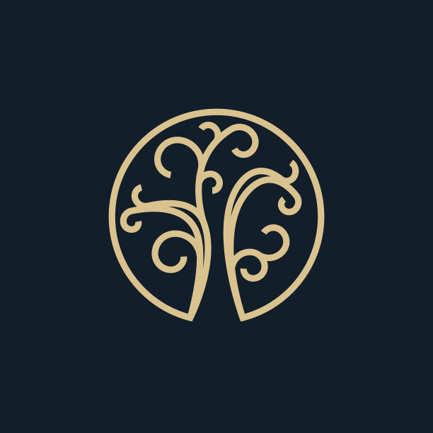 现代抽象树标志线图片下载