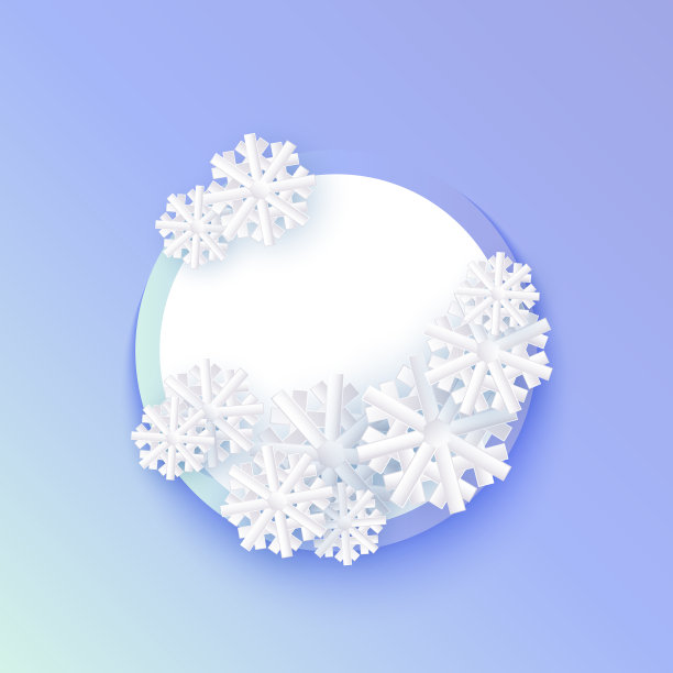 冬季背景是一片抽象的扁平雪花图片下载