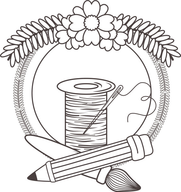 线笔刷裁缝店设计图片下载