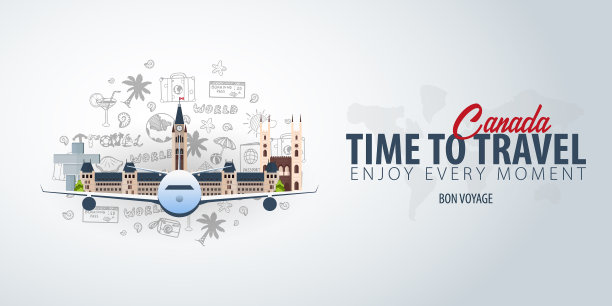 去加拿大旅行的时候带上旅行横幅图片下载
