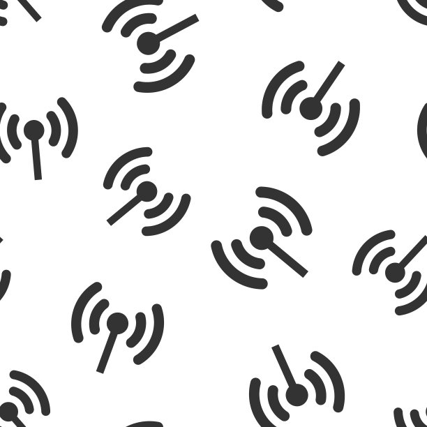 Wi-Fi网络标志图标无缝图案图片下载