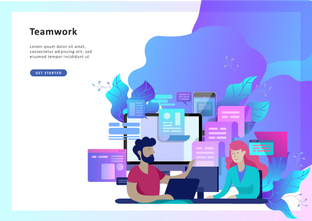 概念登陆页面模板客户服务图片下载
